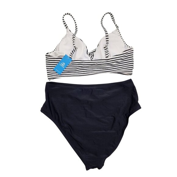 Cupshe Womens Striped Bikini Set Swimsuit Size L Swimwear - Picture 6 of 6